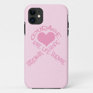 Ruban rose des mots Cancer du sein iPhone 5 Coque