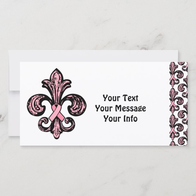 Ruban rose Fleur de lis (Devant)