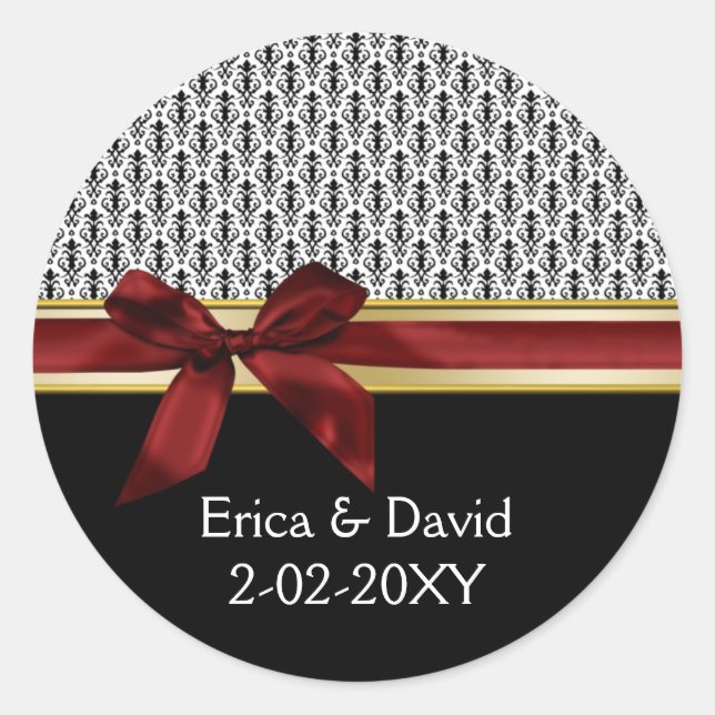 ruban rouge étiquette Monogramme (Devant)