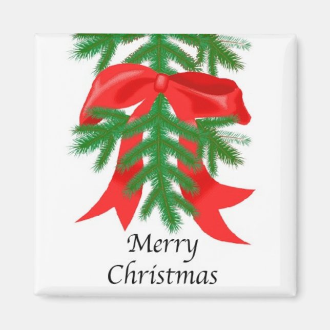 Ruban rouge sur le aimant de pince de pin (Devant)