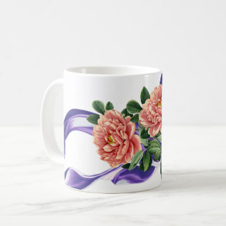 Ruban Royal Violet & Mariage Floral Favoriser Mug