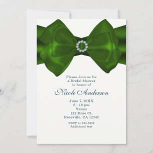 Ruban vert et diamants Élégants Invitations Glam