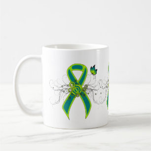 Ruban vert turquoise et citron vert avec Mug papil