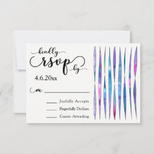 Rubans aquarelles colorés, RSVP de mariage moderne