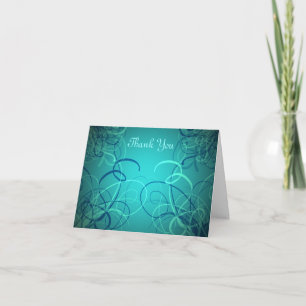 rubans bleus turquoises Carte de remerciements pou