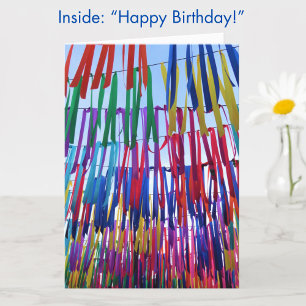 Rubans colorés Moderne Bonne carte d'anniversaire