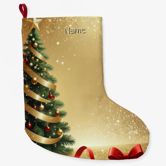 Rubans de sapin de Noël Chaussette de fête (Devant)