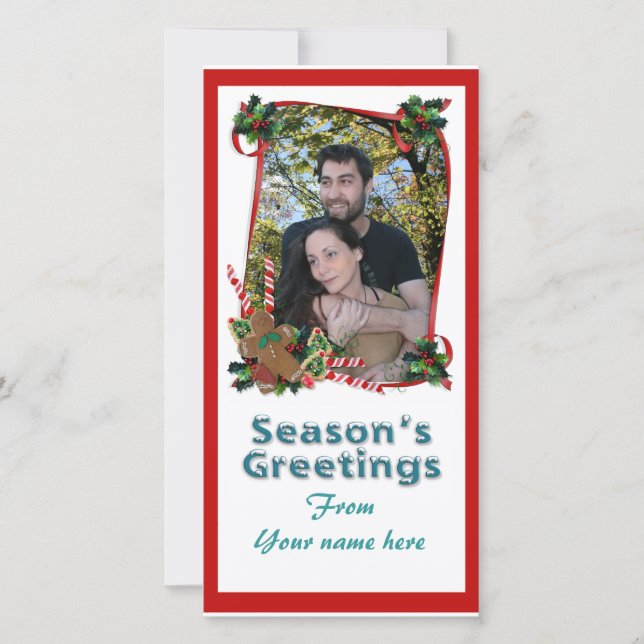 rubans et bonbons de cartes photos de Noël (Devant)