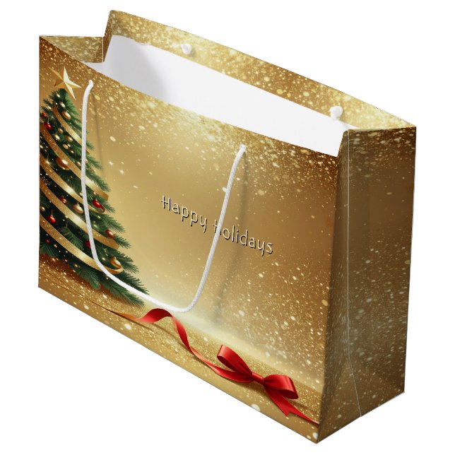 Rubans pour sapin de Noël Sac cadeau de fête (Devant Angle)