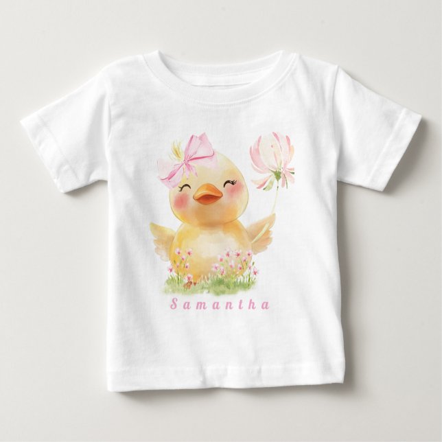 RUBBER DUCK Girl First Birthday T-Shirt Baby (Devant)