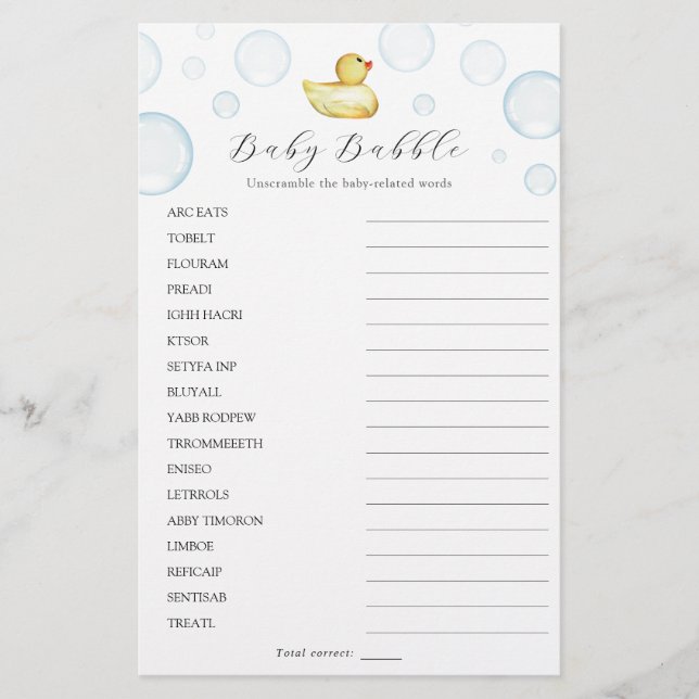 Rubber Duck Word Search and Samble Double Game (Devant)