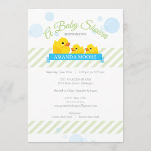 Rubber Ducky Invitation Baby shower jumeaux