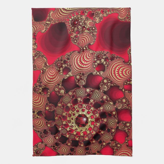 Rubis et serviette de cuisine d'or (Vertical)
