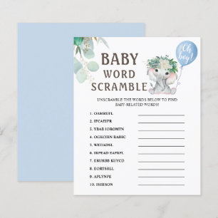 Rubrique Word Elephant Balloon Baby Shower Jeu