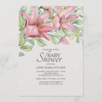 Rubrum Lilies Baby shower Invitation