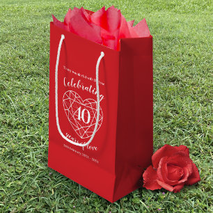 Ruby Anniversaire 40 ans d'amour femme sac cadeau