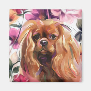 'Ruby' Cavalier, aimant artistique pour chien