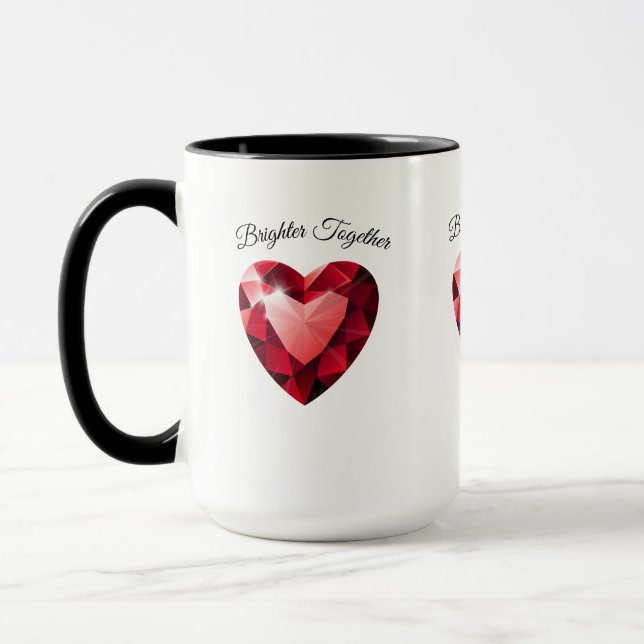 Ruby Heart Love Mug – Elegant Valentine Gift (Gauche)