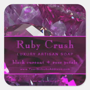 Ruby Red Abstrait Magenta Hot Pink Étiquette de pr