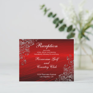 Ruby Red Grey Frottes Mariage Réception Invitation