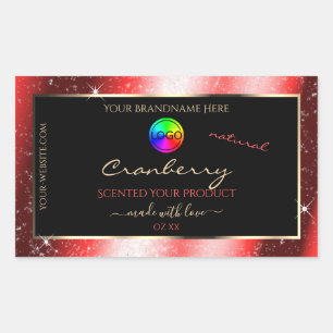 Ruby Red Parties scintillant Frame Étiquette produ