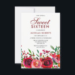 Ruby Red Rose Sweet 16 Invitation<br><div class="desc">Ruby Red Rose Sweet 16 Invitation Collection correspondante à Niche et Nest magasin.</div>