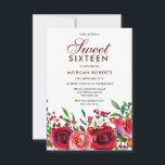 Ruby Red Rose Sweet 16 Invitation<br><div class="desc">Ruby Red Rose Sweet 16 Invitation Collection correspondante à Niche et Nest magasin.</div>