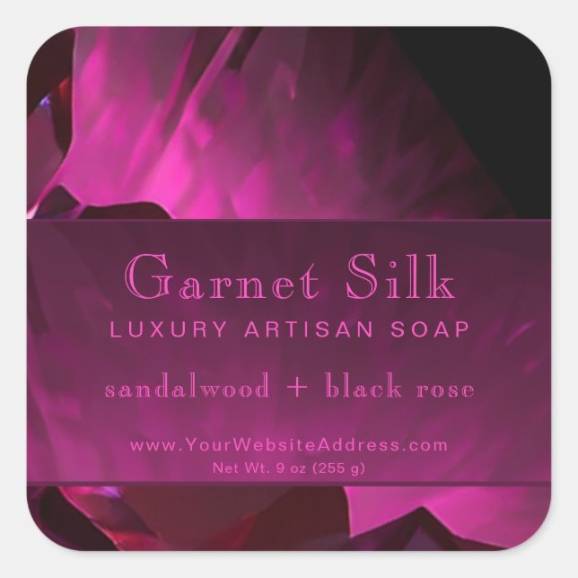 Ruby Red Silk Elegant Moderne Étiquette de produit (Devant)