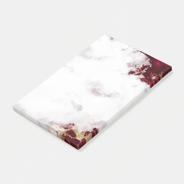 Ruby Red Watercolor Geode Post-it Notes (Incliné)