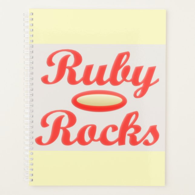 RUBY ROCKS RED ET CREAM NOTEPAD PLANNER (Devant)