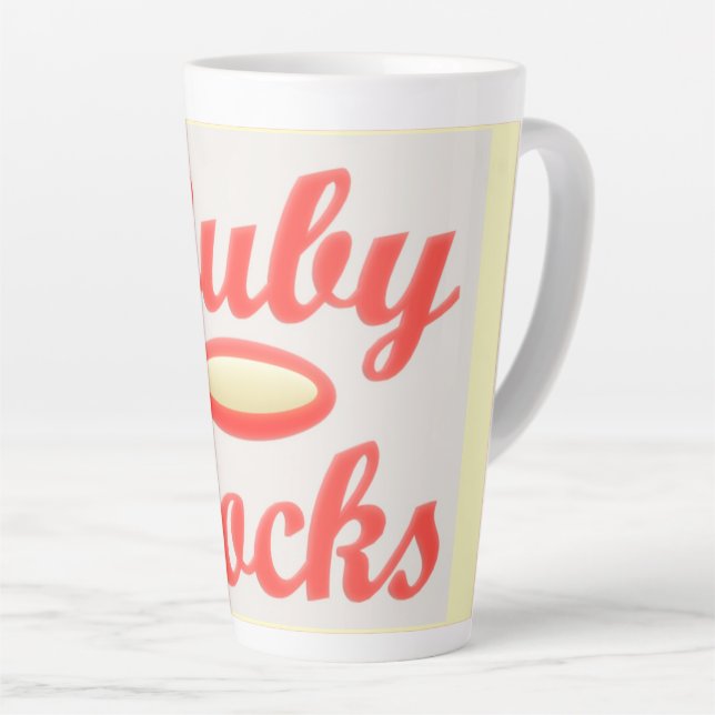 RUBY ROCKS ROUGE ET CRÈME CAFÉ MUG GRAND TAS (Angle droit)