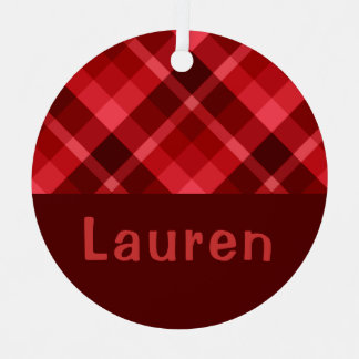 Ruby Rouge Plaqué Monogramme Cercle Métal Ornement