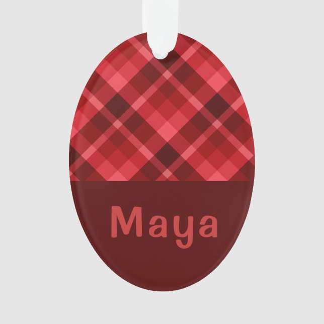 Ruby Rouge Plaqué Monogramme Ovale Acrylique Ornem (devant)