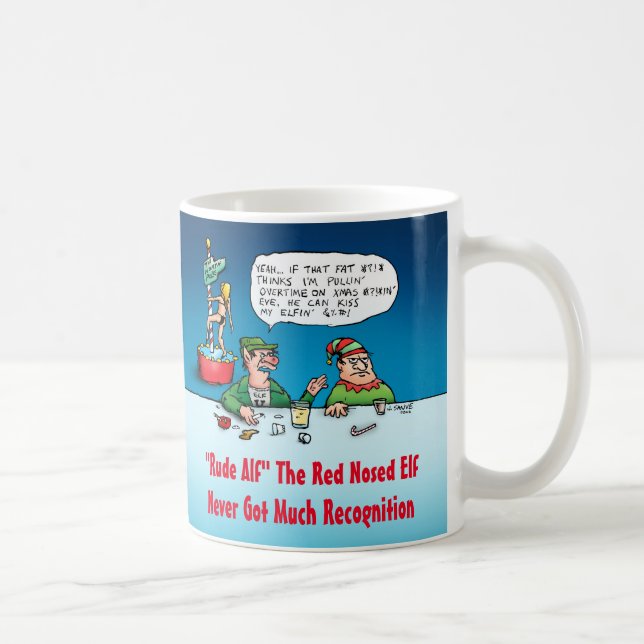 Rude ALF Funny Elf Xmas Mug (Droite)