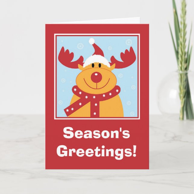 Rudolf La carte de Noël Reindeer (Devant)