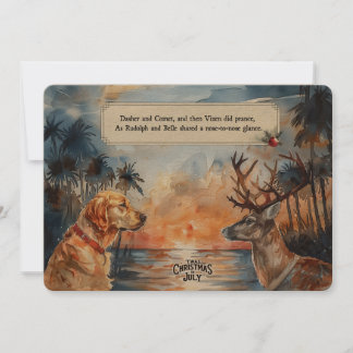 Rudolph & Belle à la Plage – Carte de vœux 5x7
