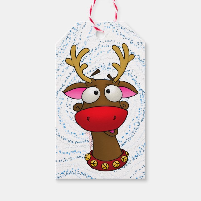 Rudolph de style ménagerie, étiquette de cadeau (Devant)