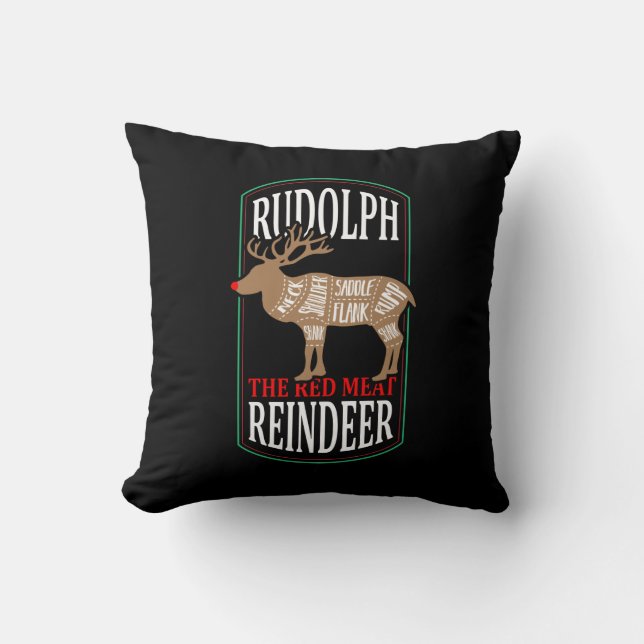 Rudolph le Renne à Viande Coussin de Lancer (Recto)