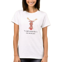 Rudolph le T-shirt flairé rouge de dames de renne