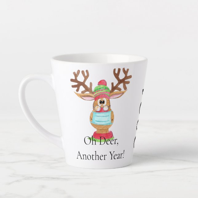 Rudolph le visage masqué renne latte Mug (Gauche)