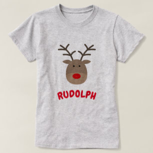 Rudolph les t-shirts de Noël des rennes de nez rou