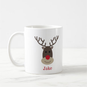 Rudolph Mug avec nom Noël