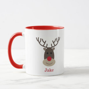 Rudolph Mug avec nom Noël