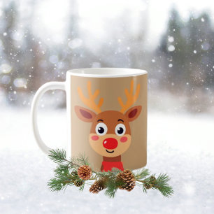 Rudolph Red Nose Reindeer Cafe Mug