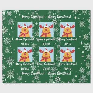 Rudolph Renne Noël Festif Papier Cadeau Personnali