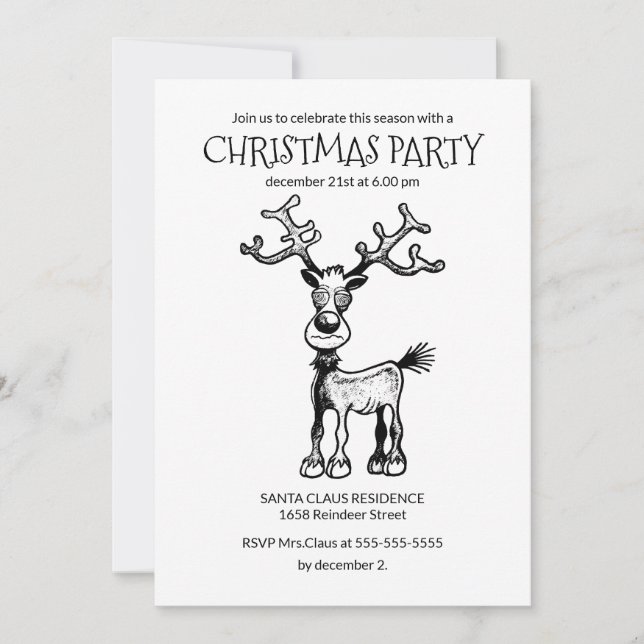 Rudolphs Noël Fête Invitation (Devant)