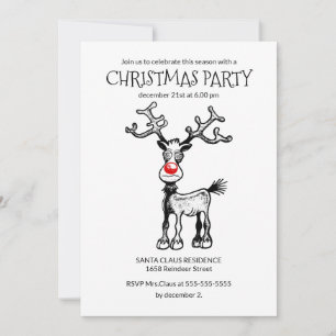 Rudolphs Noël Fête Invitation