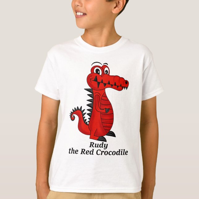 Rudy le T-shirt enfant crocodile rouge (Devant)