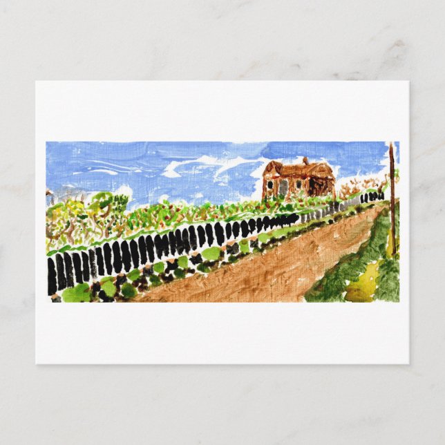 Rue à la maison au printemps carte postale (Devant)