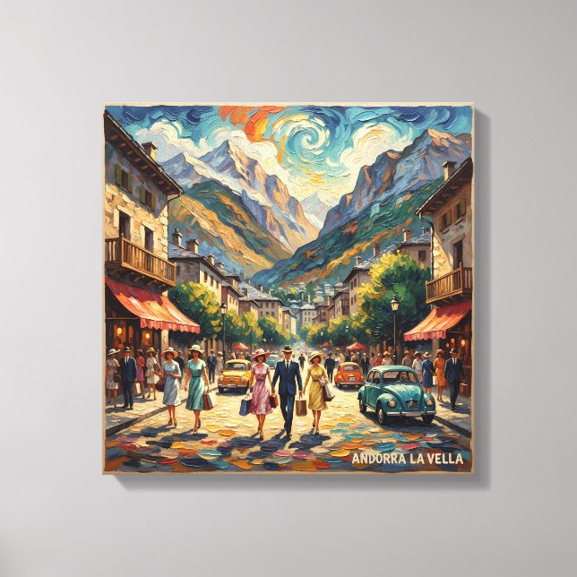 Rue de la Montagne d'Andorre-la-Vieille Toile (Recto)